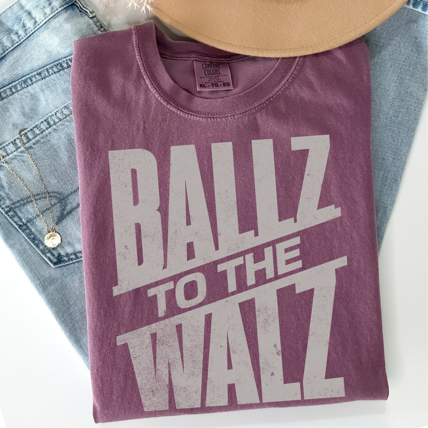 Ballz to the Walz on Purple Harris/Walz 2024 Tee