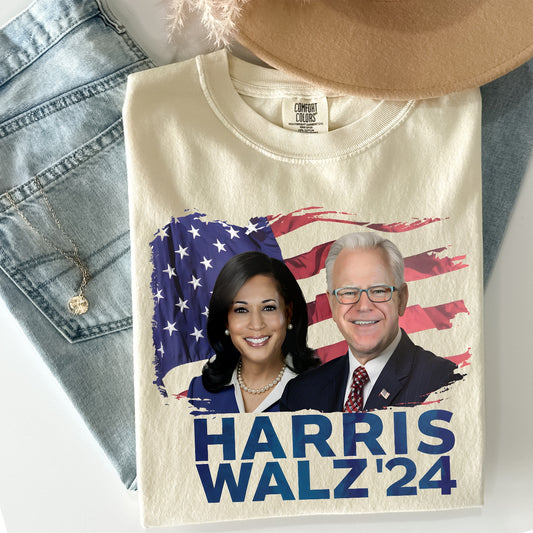 Harris/Walz Campaign Tee with Photos