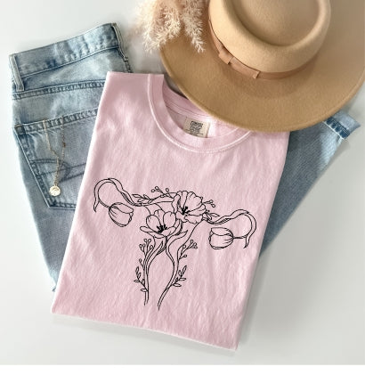 Floral Female Reproductive Organs Tee